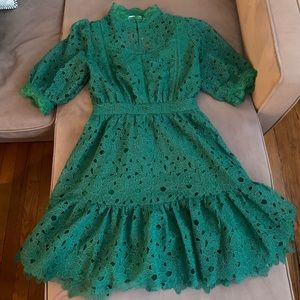 SUNCOO Caliste Embroidered Dress with Backless Detail NWT